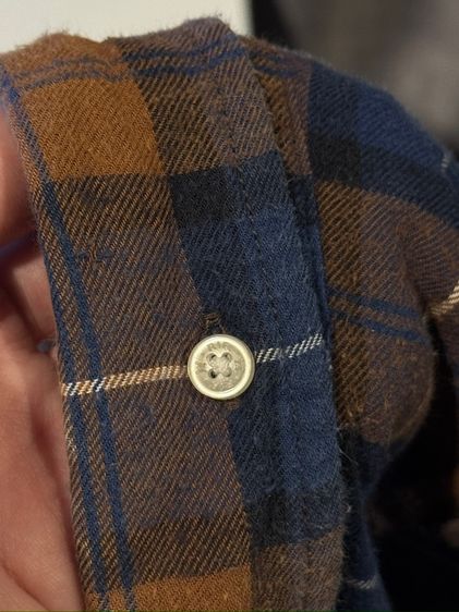 เสื้อเชิ้ตแขนยาว ROYAL IVY REGATTA (แบรนด์เนม) ลายสก็อต สีน้ำตาล-น้ำเงิน รูปที่ 7