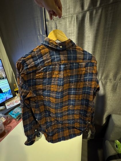 เสื้อเชิ้ตแขนยาว ROYAL IVY REGATTA (แบรนด์เนม) ลายสก็อต สีน้ำตาล-น้ำเงิน รูปที่ 2