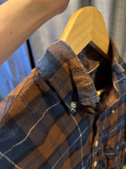 เสื้อเชิ้ตแขนยาว ROYAL IVY REGATTA (แบรนด์เนม) ลายสก็อต สีน้ำตาล-น้ำเงิน รูปที่ 3