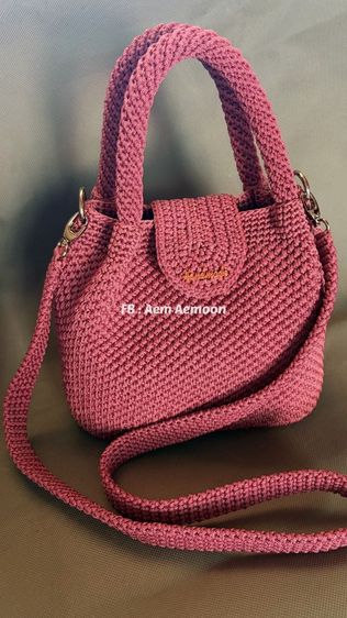 กระเป๋าถักเชือกร่ม งานฝีมือ รูปที่ 2