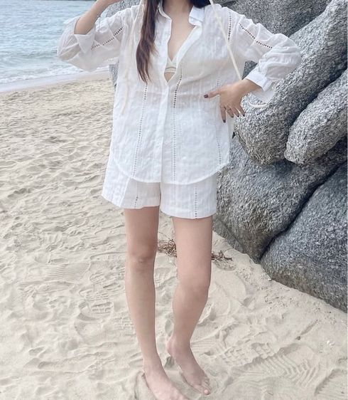 แขนยาว ขาว M เสื้อเชิ้ตและเสื้อผู้หญิง อื่นๆ ชุดเซท