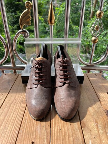 รองเท้าหนังแท้ Prada Sz.10us44eu28cm Made in Italy สีน้ำตาล สภาพสวย ไม่ขาดซ่อม ใส่ทำงานออกงานหล่อ รูปที่ 2