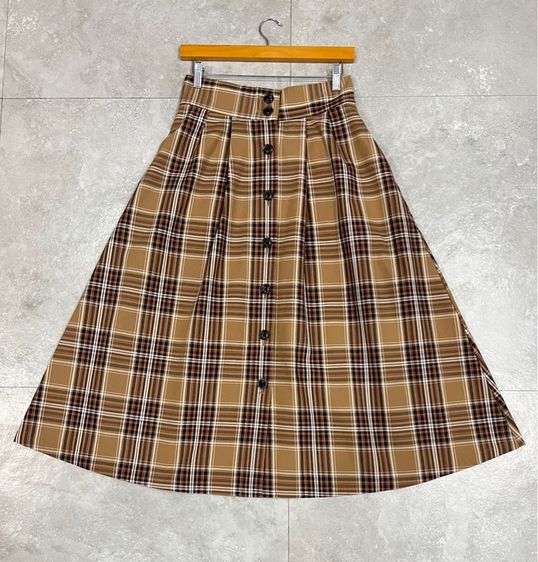 ไม่มีแขน น้ำตาล L อื่นๆ กระโปรงลายสก๊อต สีนำ้ตาล  ทรงสวย น่ารัก