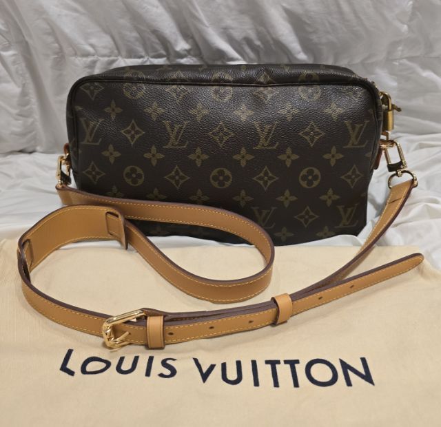 ไม่ระบุ น้ำตาล หนังแท้ Louis Vuitton LV Cosmetic เพิ่มสายพร้อมใช้