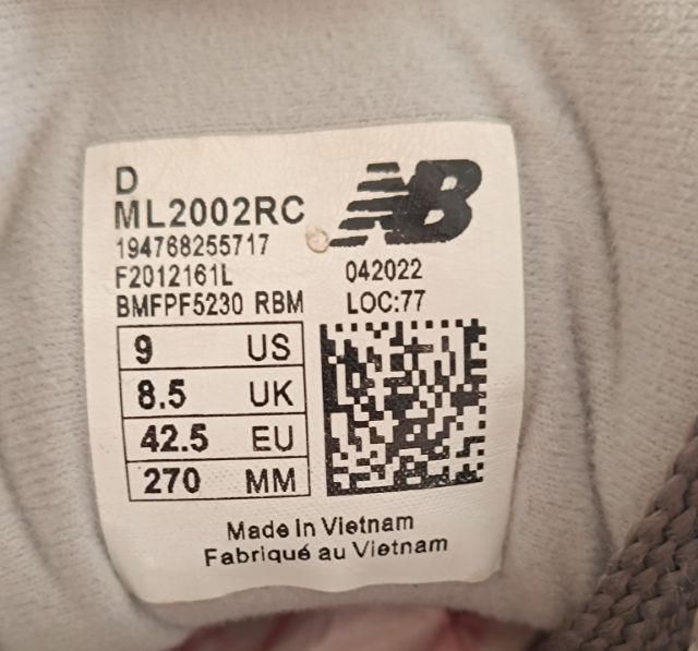 ขาย New Balance 2002RE สีครีม  สภาพสวย เหมือนใหม่ Size 43-275cm รูปที่ 10