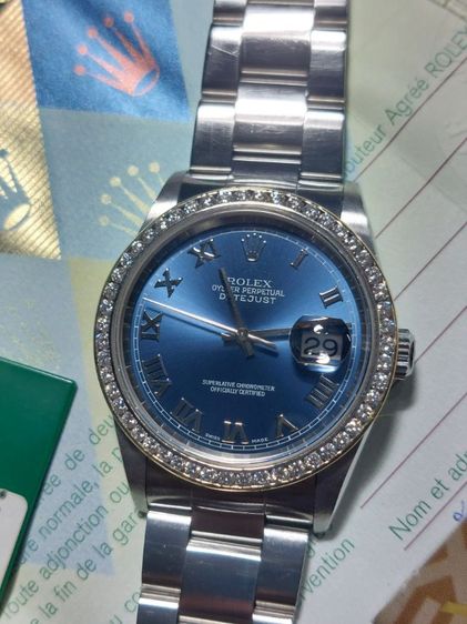🍓Datejust16200หน้าเงินโรมันปี2003กล่องใบครบๆ รูปที่ 8