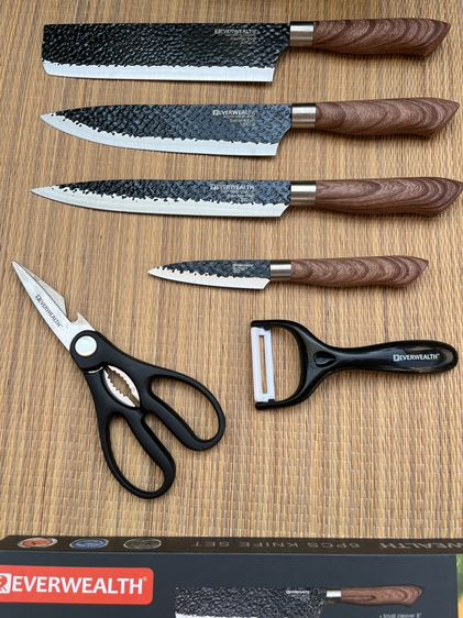 อุปกรณ์หั่น, สไลด์และปอกเปลือก ชุดมีดครัวสแตนเลส EVERRICH ของแท้ คุณภาพส่งออกจากญี่ปุ่น