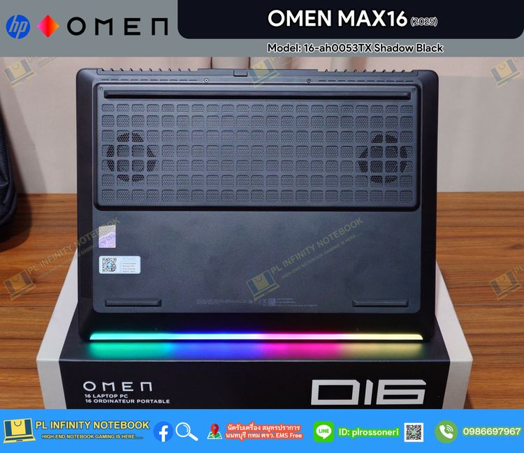  HP OMEN MAX16 เครื่องใหม่แกะกล่อง Model 16-ah0053TX Shadow Black Intel Core Ultra 9 275HX RTX 5070Ti 12GB 140W รูปที่ 13