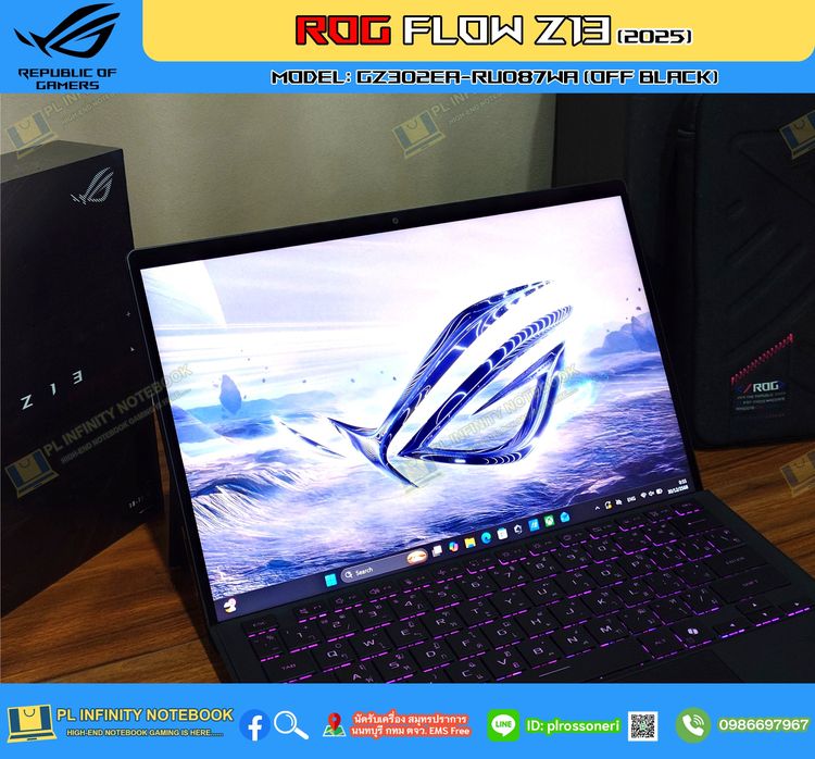 ROG Flow Z13 2025 Model GZ302EA-RU087WA Off Black AMD Ryzen AI MAX+ 395 AMD Radeon 8060S Graphics Neural Processor AMD XDNA NPU up to 50TOPS รูปที่ 7