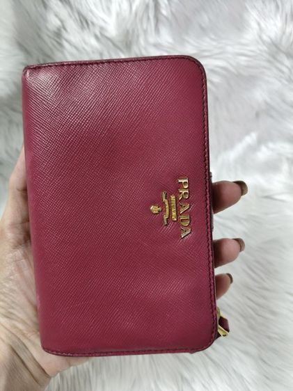 กระเป๋าสตางค์ สองพับ Prada สีชมพู ของแท้ รูปที่ 10