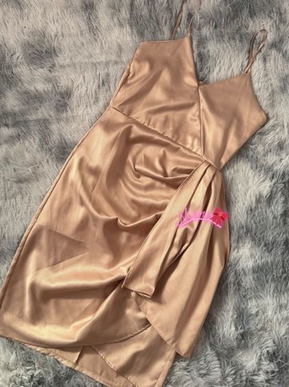 ชมพู อื่นๆ เดรส | จั๊มสูท ไม่มีแขน Champagne Satin Dress 🥂🤍