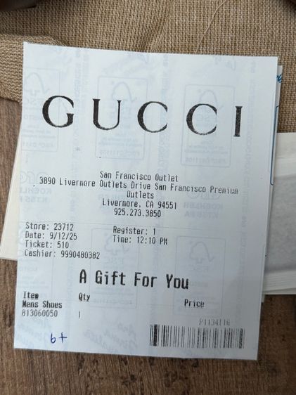 Gucci มอคคาซิน มือ 1 size 26cm  รูปที่ 4