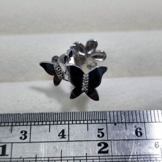 🔖ต่างหูเงินแท้เพชรแท้ ใส่ได้ 2 แบบ 🌸🦋 ต่างหูแบบหนีบใบหู งานจากต่างประเทศ รูปที่ 10