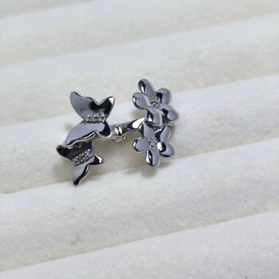 🔖ต่างหูเงินแท้เพชรแท้ ใส่ได้ 2 แบบ 🌸🦋 ต่างหูแบบหนีบใบหู งานจากต่างประเทศ รูปที่ 2