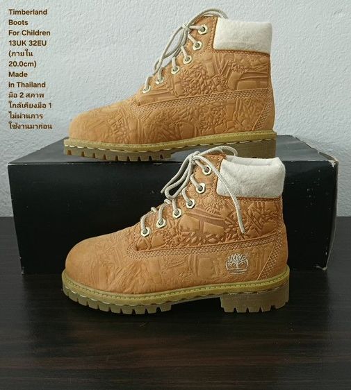 Timberland Boots For Children 32EU(20.0cm) ของแท้ มือ 2 สภาพใกล้เคียงของใหม่, รองเท้า Timberland หนังแท้ พื้นเต็ม Soft และเชือกแท้ สวยมาก รูปที่ 2