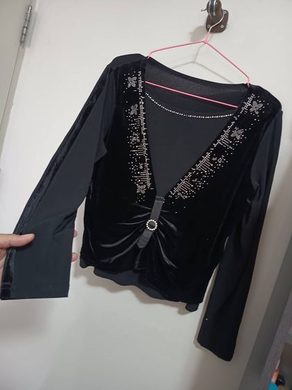 เสื้อแขนยาวสีดำผ้า รูปที่ 2
