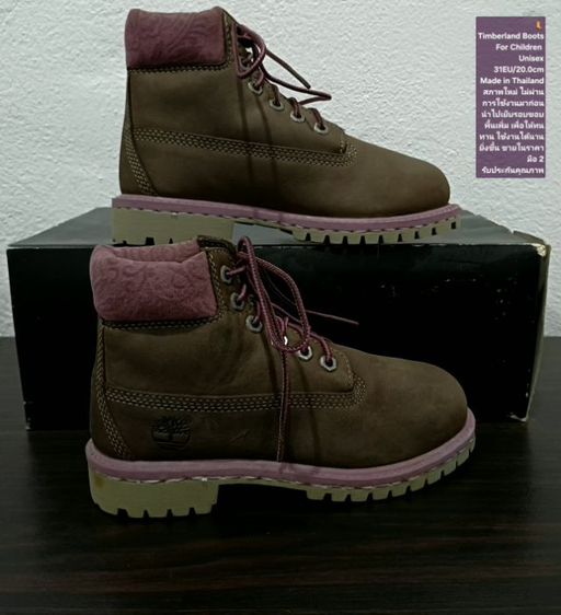 Timberland Boots For Children 31EU(20.0cm) ของแท้ มือ 2 สภาพใกล้เคียงของใหม่, รองเท้า Timberland หนังแท้ พื้นเต็ม ได้เย็บรอบขอบพื้นเพิ่ม รูปที่ 14