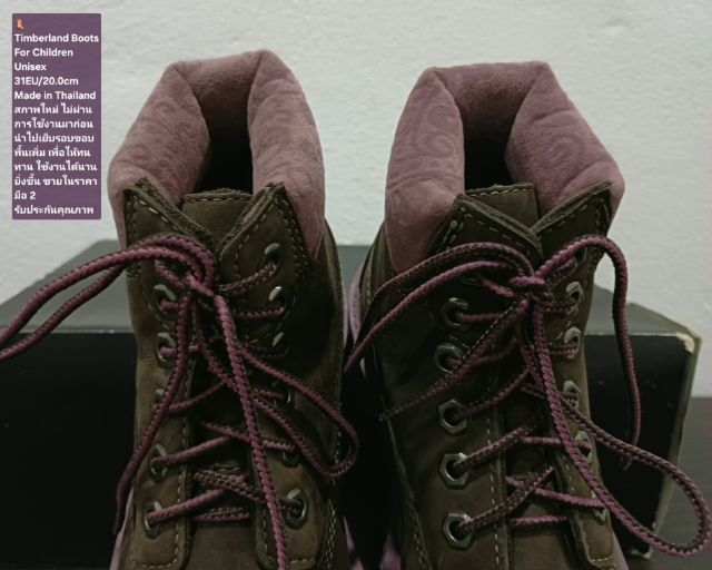 Timberland Boots For Children 31EU(20.0cm) ของแท้ มือ 2 สภาพใกล้เคียงของใหม่, รองเท้า Timberland หนังแท้ พื้นเต็ม ได้เย็บรอบขอบพื้นเพิ่ม รูปที่ 8