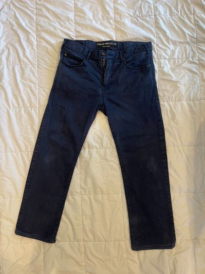 Emporio Armani Jeans กางเกงยีนส์แท้ มือสอง สีกรมเข้ม ทรงตรง