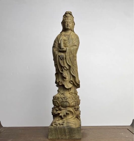 ✨รูปแกะสลักไม้พระโพธิสัตว์กวนอิม (เจ้าแม่กวนอิม) 