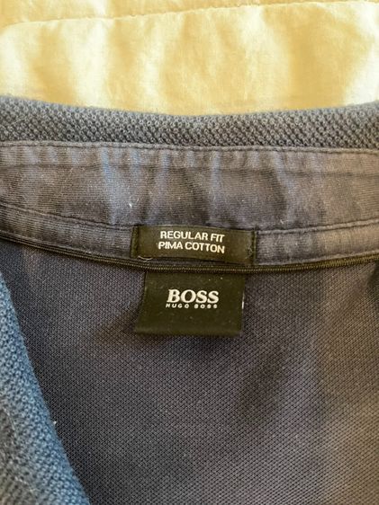 BOSS Hugo Boss เสื้อโปโลผู้ชาย สีกรม ไซซ์ L Regular Fit Pima Cotton มือสองแท้ รูปที่ 3
