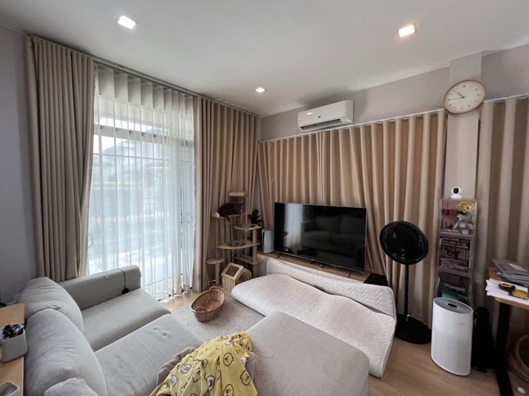 ม่านลอนรางเทป ม่านโปร่ง แยกกลาง 4 จุด