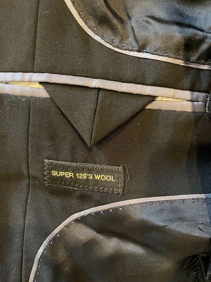 Massimo Dutti สูทผู้ชาย สีดำ Super 120’s Wool ผ้าอิตาลี มือสองสภาพดี รูปที่ 3