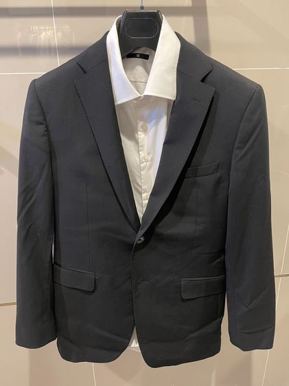 Massimo Dutti สูทผู้ชาย สีดำ Super 120’s Wool ผ้าอิตาลี มือสองสภาพดี