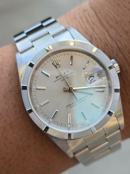 นาฬิกา Rolex Oyster Perpetual Date Silver Dial Ref.15210 Series "K" Year 2001 ขอบรางรถไฟ รูปที่ 10