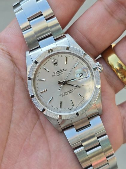 นาฬิกา Rolex Oyster Perpetual Date Silver Dial Ref.15210 Series "K" Year 2001 ขอบรางรถไฟ