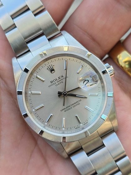 นาฬิกา Rolex Oyster Perpetual Date Silver Dial Ref.15210 Series "K" Year 2001 ขอบรางรถไฟ รูปที่ 3