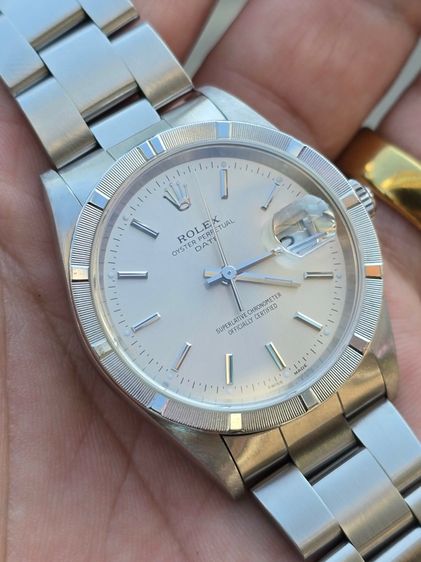 นาฬิกา Rolex Oyster Perpetual Date Silver Dial Ref.15210 Series "K" Year 2001 ขอบรางรถไฟ รูปที่ 5