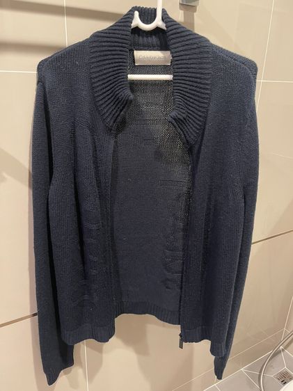 ขายเสื้อไหมพรม Calvin Klein Jeans ของแท้ Cardigan แขนยาว สีกรมท่า