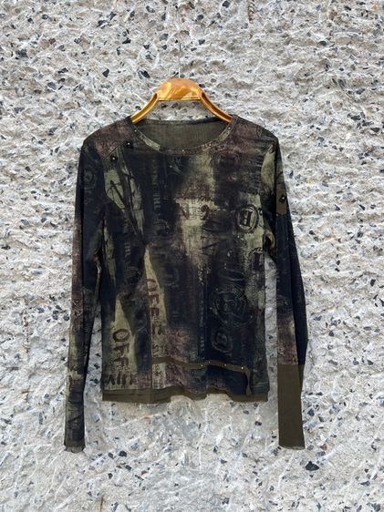 แขนยาว เขียว เสื้อทีเชิ้ต อื่นๆ Y2K top