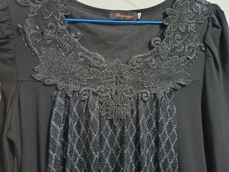 ชุดเดรสกระโปร่งสั้นสีดำ รูปที่ 4