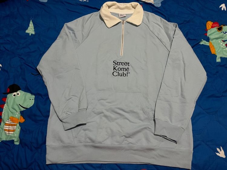 ฟ้า สเวตเชิ้ต XXL แขนยาว kome.girls เสื้อสเวตเตอร์ รุ่น High School Sweaterอกได้ถึง48 