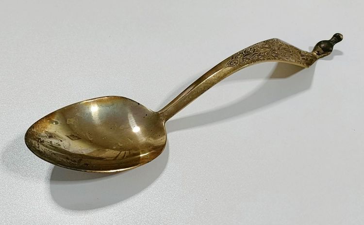 💟 ทัพพีทองเหลือง ลายเทพพนม รูปที่ 2