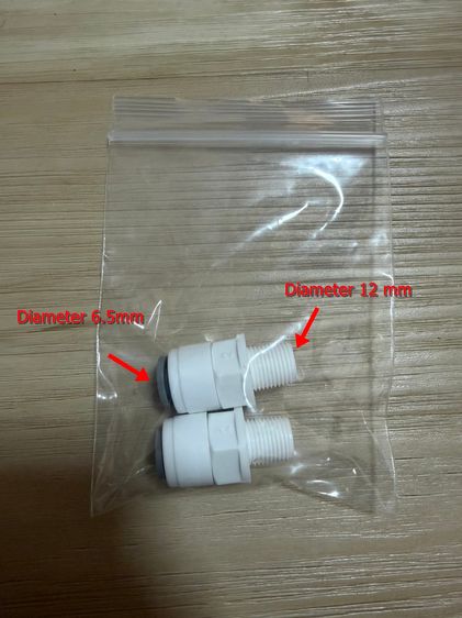 ข้อต่อ ข้อต่อเครื่องกรองน้ำ RO RO เกลียวนอก 6.5 mm 10 mm water system 2ชิ้น
