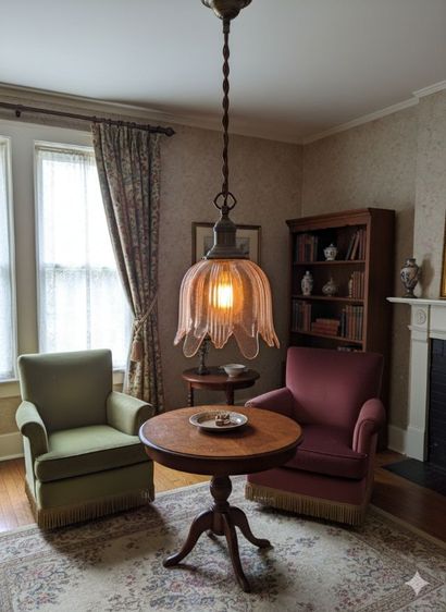 โคมไฟแก้ว วินเทจแท้ ยุค 70 80 