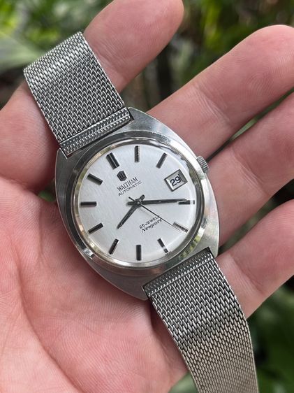 WALTHAM NEW PORT AUTOMATIC  หน้าปัดลายเสี้ยนสวย สะอาดตามาก เดินปกติ หลักสวย เข็มเดินเนียนๆ ขึ้นลานได้ มีวันที่ สภาพดี  รูปที่ 3