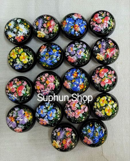 กล่องตลับไม้เพ้นท์ลาย3นิ้ว ตลับกลม3นิ้ว รูปที่ 11