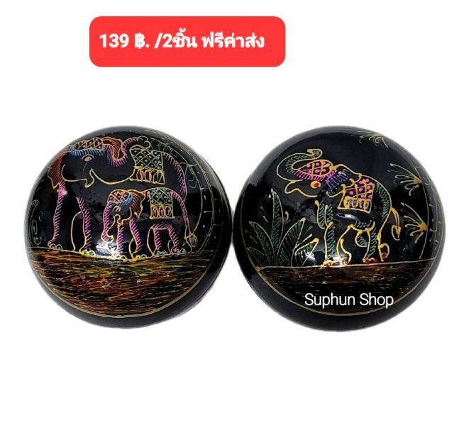 กล่องตลับไม้เพ้นท์ลาย3นิ้ว ตลับกลม3นิ้ว รูปที่ 6