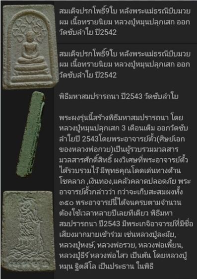 สมเด็จปรกโพธิ์9ใบ หลังแม่ธรณีบีบมวยผม หลวงปู่หมุน วัดบ้านจาน รูปที่ 4