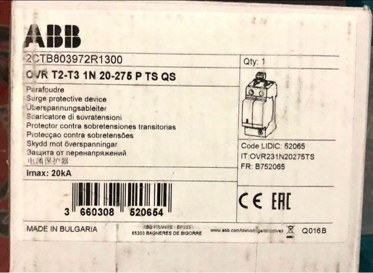 Surge Protection Device (SPD) -Surge arrestor อุปกรณ์ป้องกันแรงดันเกินชั่วขณะ -ฟ้าผ่า OVR T2-T3 1N 20-275 p qs รูปที่ 6