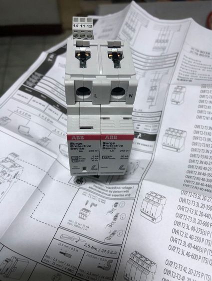 Surge Protection Device (SPD) -Surge arrestor อุปกรณ์ป้องกันแรงดันเกินชั่วขณะ -ฟ้าผ่า OVR T2-T3 1N 20-275 p qs รูปที่ 3