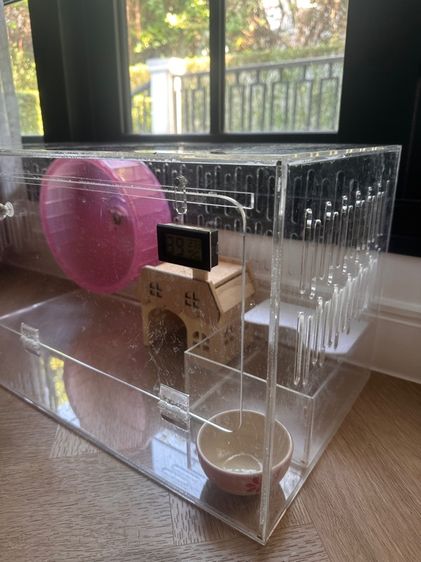 Hamster cage with feel and bedding and house รูปที่ 2
