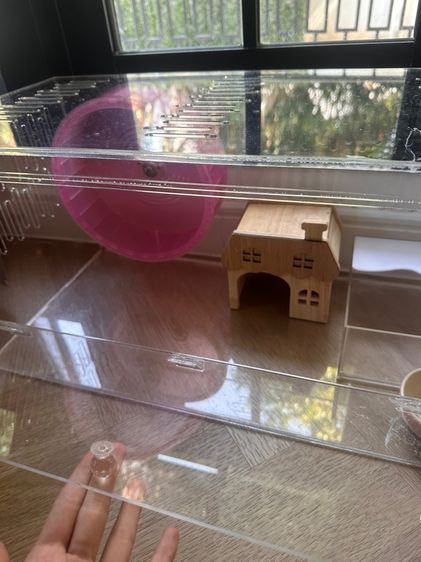 Hamster cage with feel and bedding and house รูปที่ 4