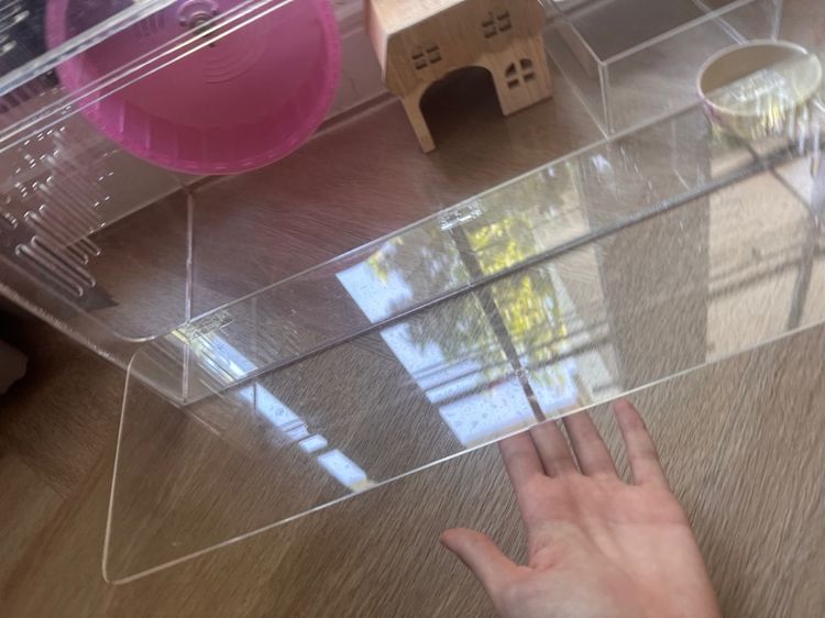 Hamster cage with feel and bedding and house รูปที่ 5