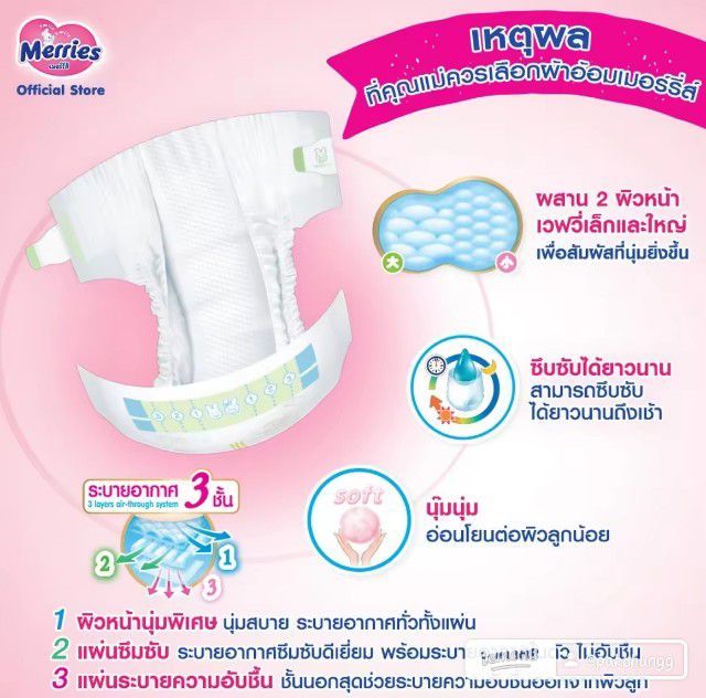 แพมเพิสเมอร์รี่ไซส์แรกเกิดNB68 ,  NB76 🎊🎉 รูปที่ 9