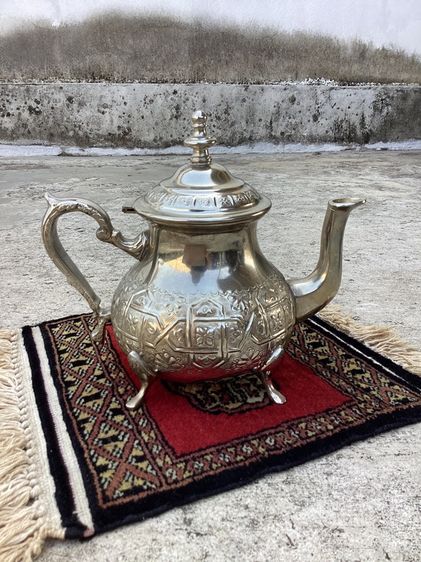 Antique Vintage Moroccan Silver-Plated Teapot รูปที่ 3